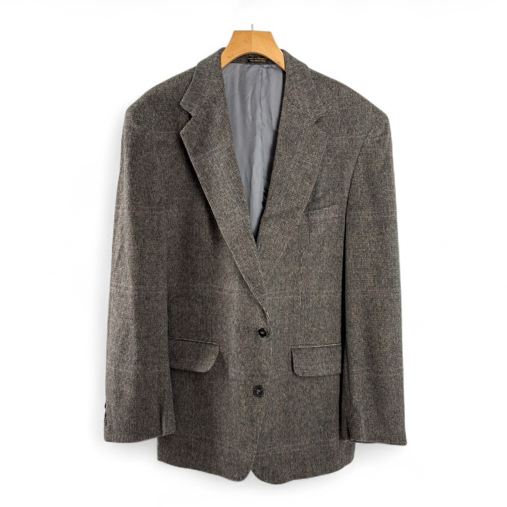 Christian Aujard Gray Check Blazer Camel Blend 43R‎